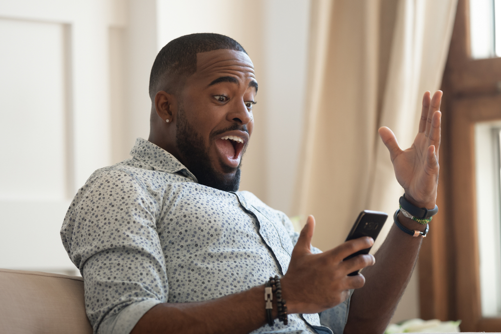 Man holding his phone