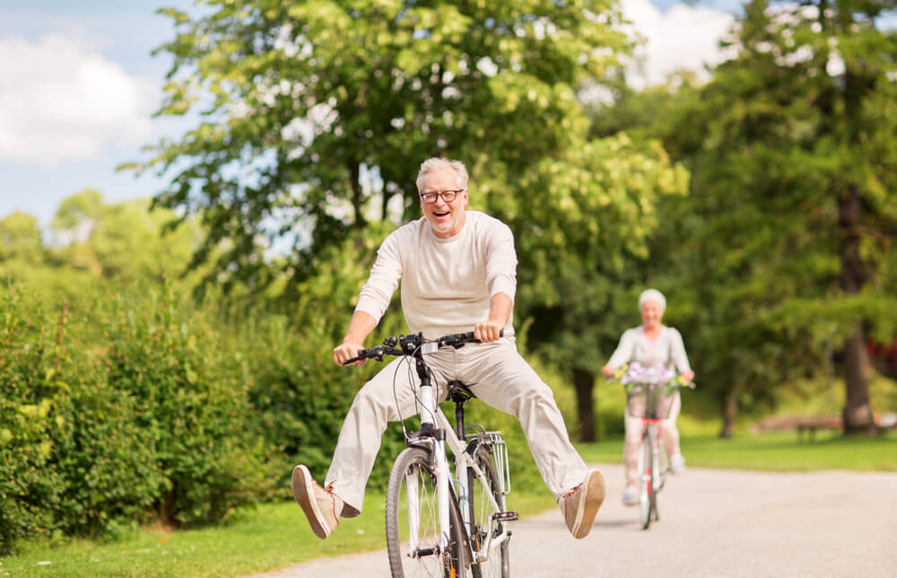 People on bicycles