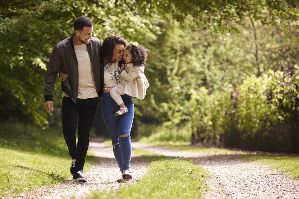 Family walking together