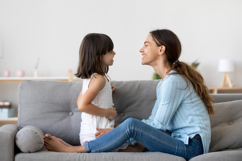 Mother and child playing